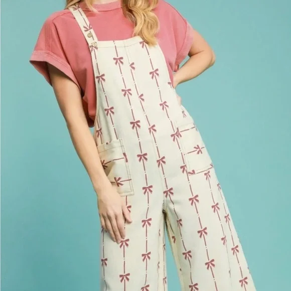 Umgee 💕 Pink Bow Jumpsuit - Picture 2 of 7